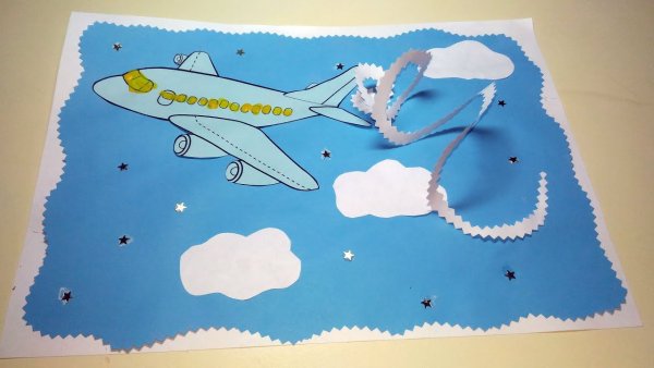 Объемная аппликация самолет