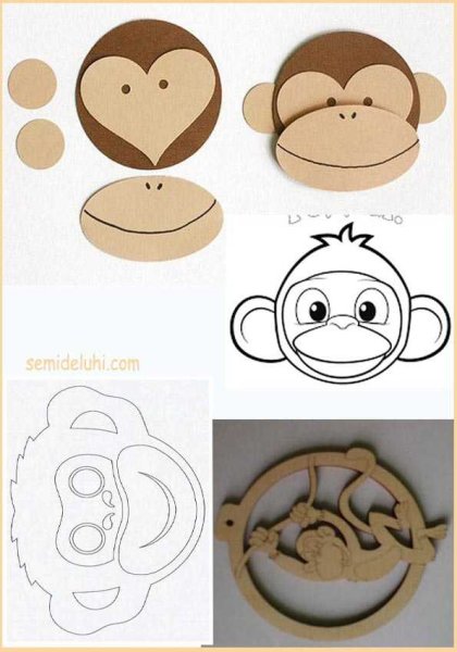 Аппликация обезьяна