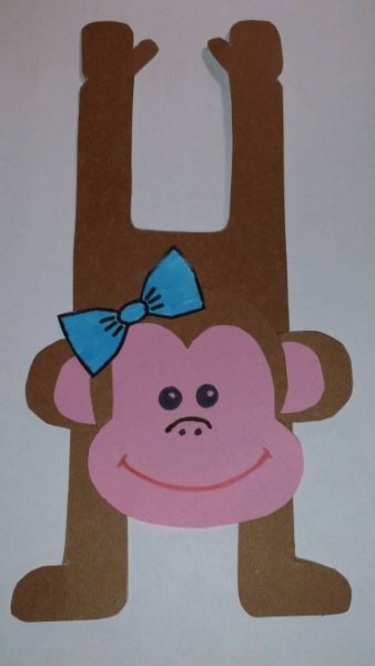 Аппликация обезьяна