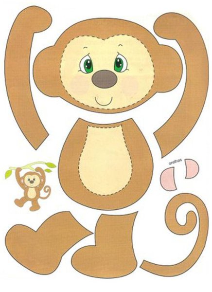 Аппликация обезьяна для малышей