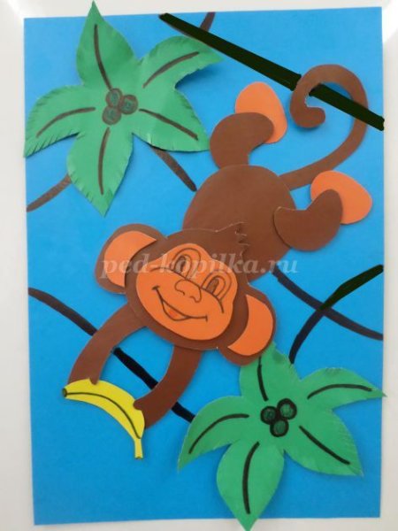Обезьянка аппликация для детей
