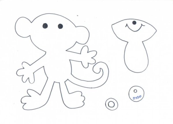 Шаблон обезьянки для аппликации