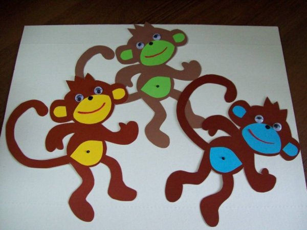 Обезьянка поделка из бумаги