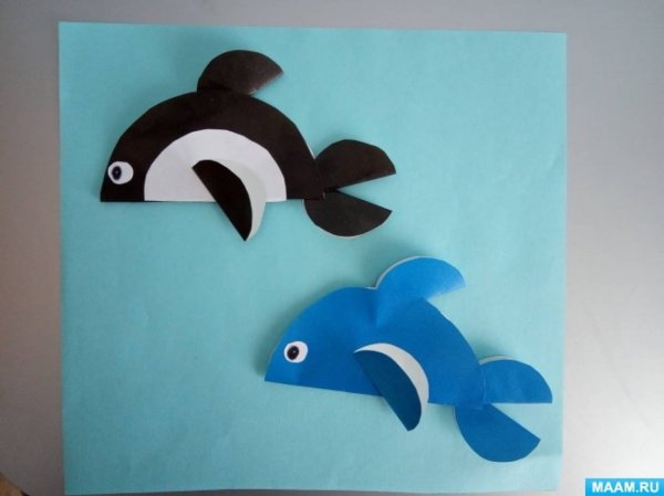 Аппликация морские обитатели