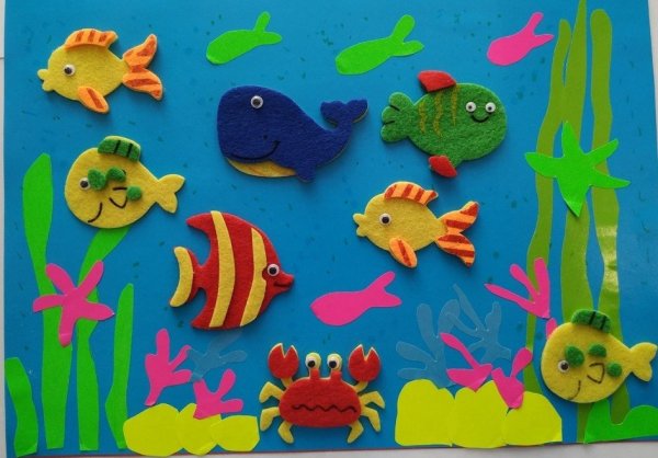 Аппликация на тему подводный мир