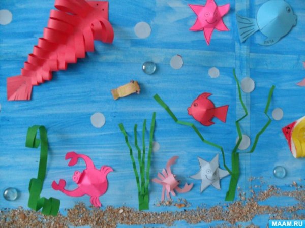 Аппликация на тему морские обитатели