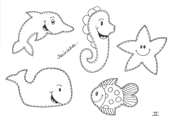 Аппликация морские жители