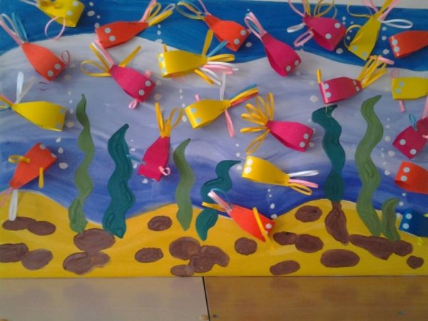 Аппликация подводный мир средняя группа