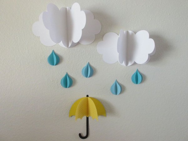 Объемные облака на стену