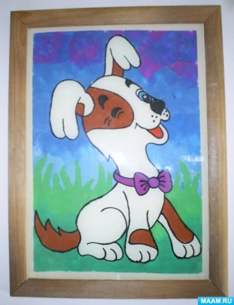 Пластилиновая живопись для детей собачка