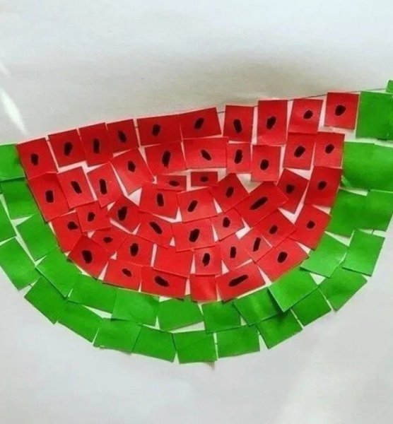 Долька арбуза Обрывная аппликация