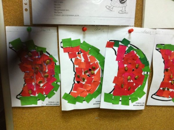 Аппликация Арбуз в старшей группе
