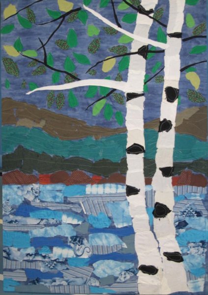 Аппликация из обрывной бумаги