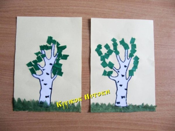 Аппликация дерево в средней группе