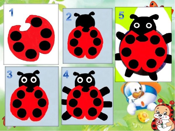 Божья коровка из бумаги