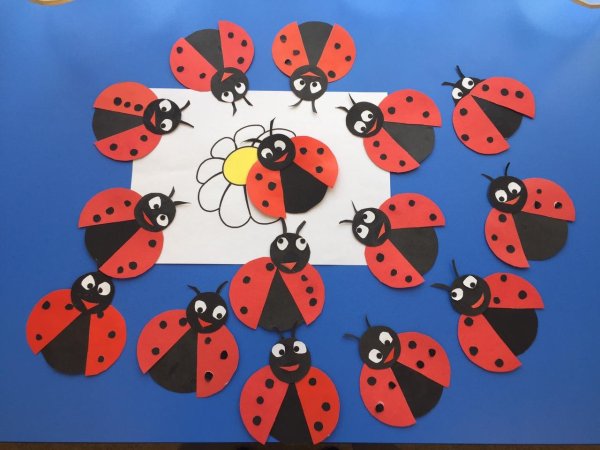 Аппликация Божья коровка в младшей группе