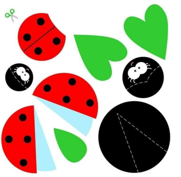 Божья коровка аппликация из бумаги