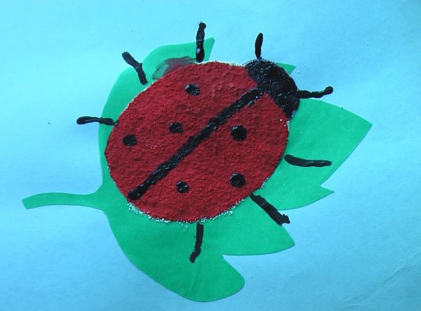 Божья коровка Обрывная аппликация