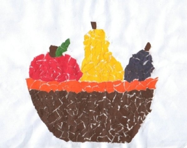 Аппликация ваза с фруктами