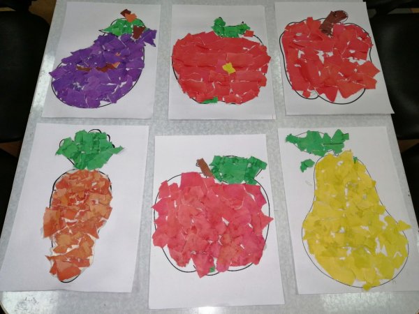 Обрывная аппликация мороженое