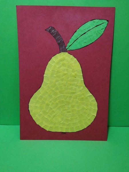 Обрывная аппликация груша