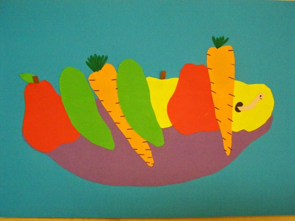 Аппликация овощи и фрукты в подготовительной группе