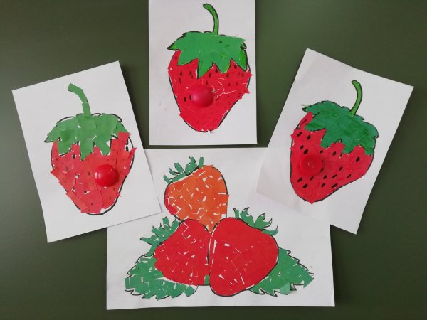 Обрывная аппликация клубника