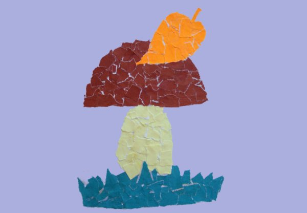 Обрывная аппликация мозаика техника