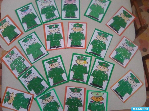 Открытка на 23 в подготовительной группе