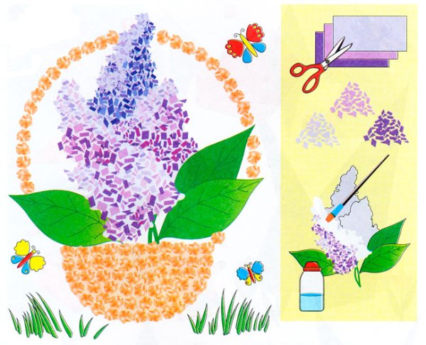 Рисунок аппликация на 8 марта