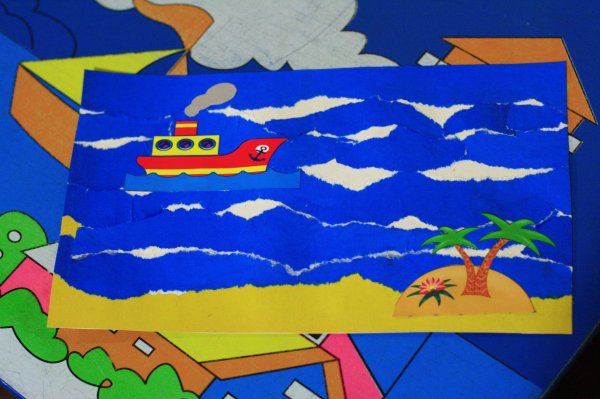 Аппликация кораблик