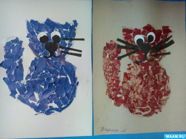 Обрывная аппликация в средней группе