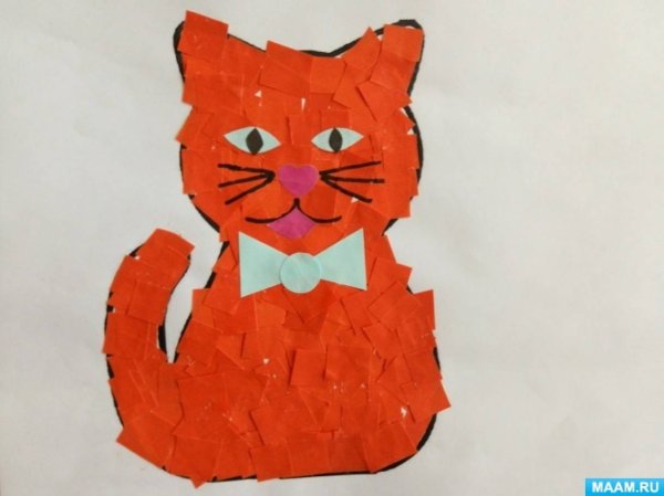 Кот из цветной бумаги