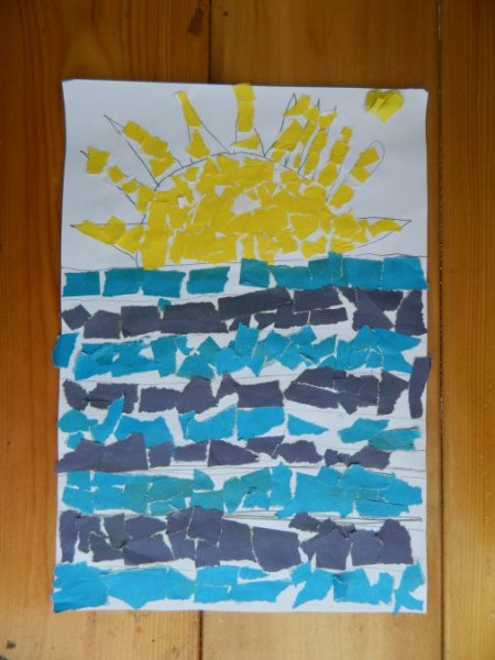 Аппликация из обрывной бумаги