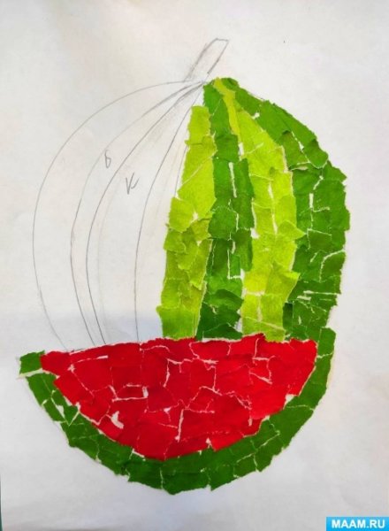 Аппликация Арбуз в подготовительной группе