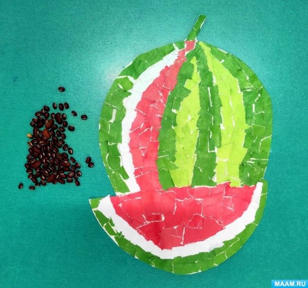 Арбуз аппликация для 1 класса