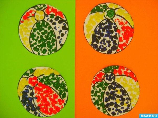 Аппликация мяч средняя группа