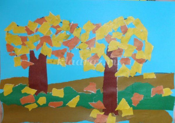 Аппликация в подготовительной группе на тему осень Золотая