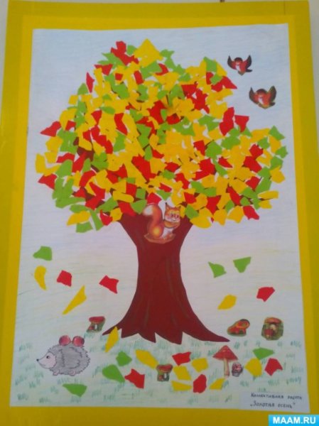 Осенняя аппликация в старшей группе