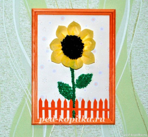 Аппликация подсолнух