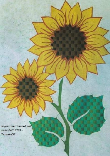 Подсолнух для аппликации в детском саду