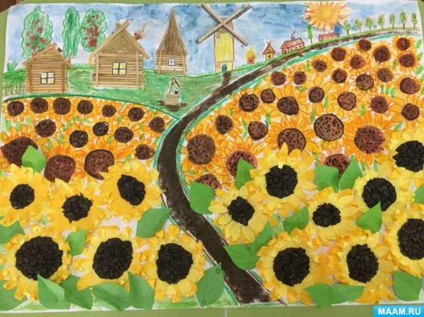 Коллективная поделка подсолнух