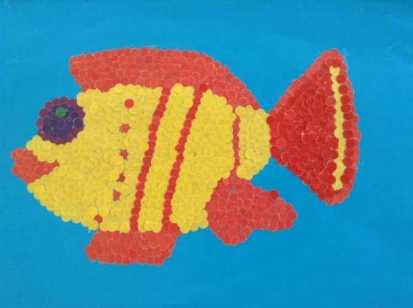 Обрывная аппликация рыба