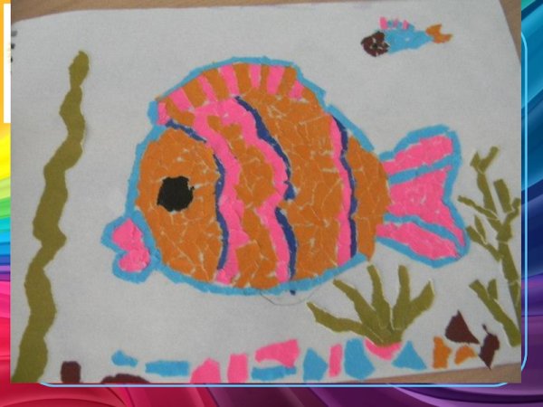 Рыбка мозаика из бумаги