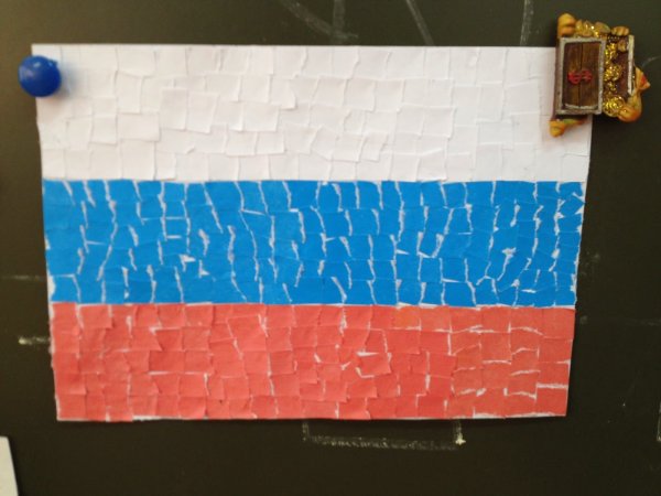 Аппликация российский флаг