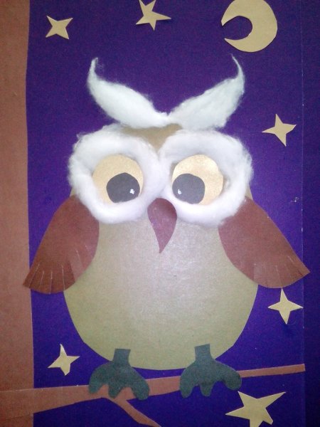 Аппликация из ватных дисков