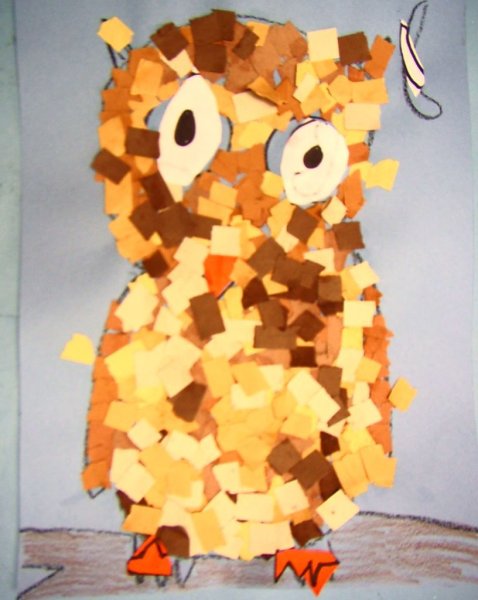 Аппликация из обрывной бумаги