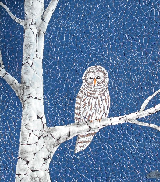 Мозаика из яичной скорлупы Совы