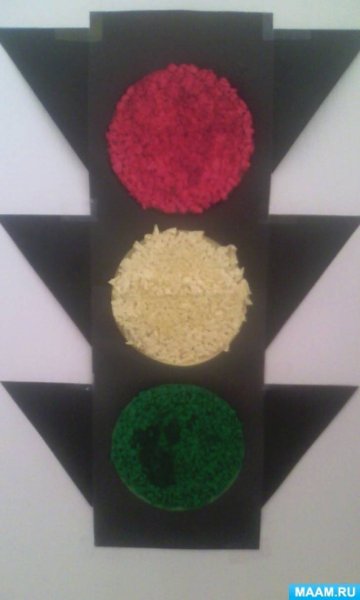 Аппликация светофор в средней группе