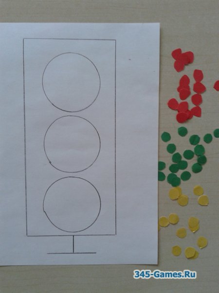 Аппликация светофор в старшей